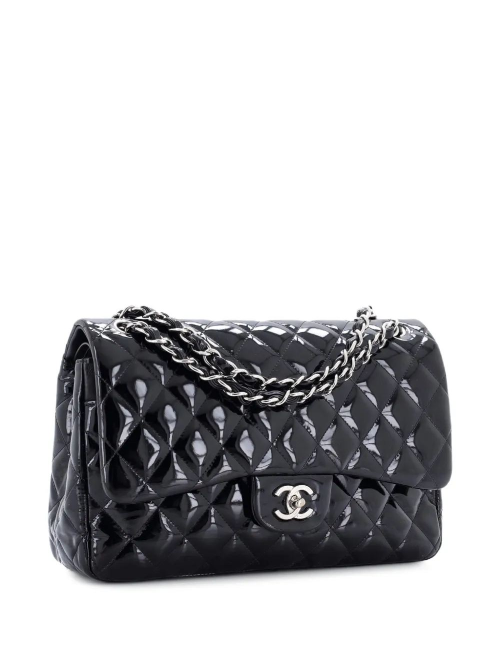 最後の最終大大値引き、レア❣️希少シャネルパテントショルダーバッグ CHANEL Pre-Owned クラシック ダブルフラップ マトラッセ パテント