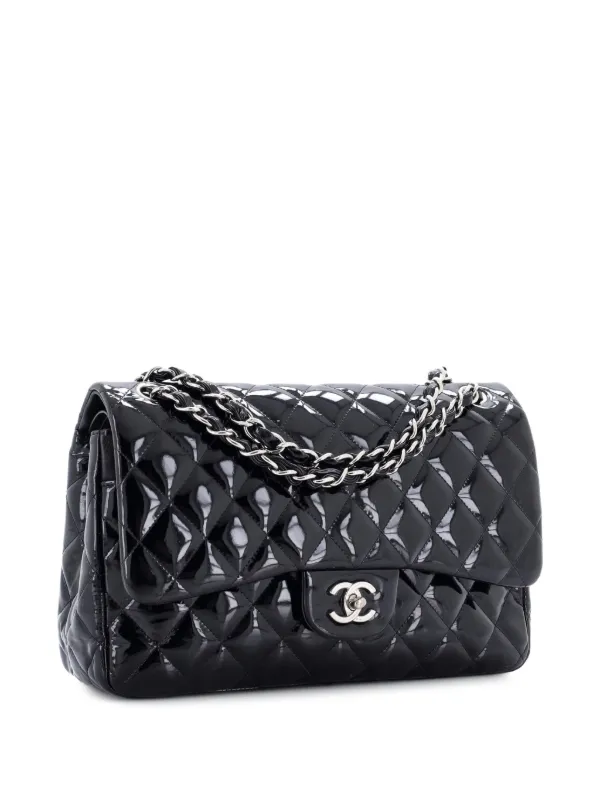 CHANEL Pre-Owned クラシック ダブルフラップ マトラッセ パテント