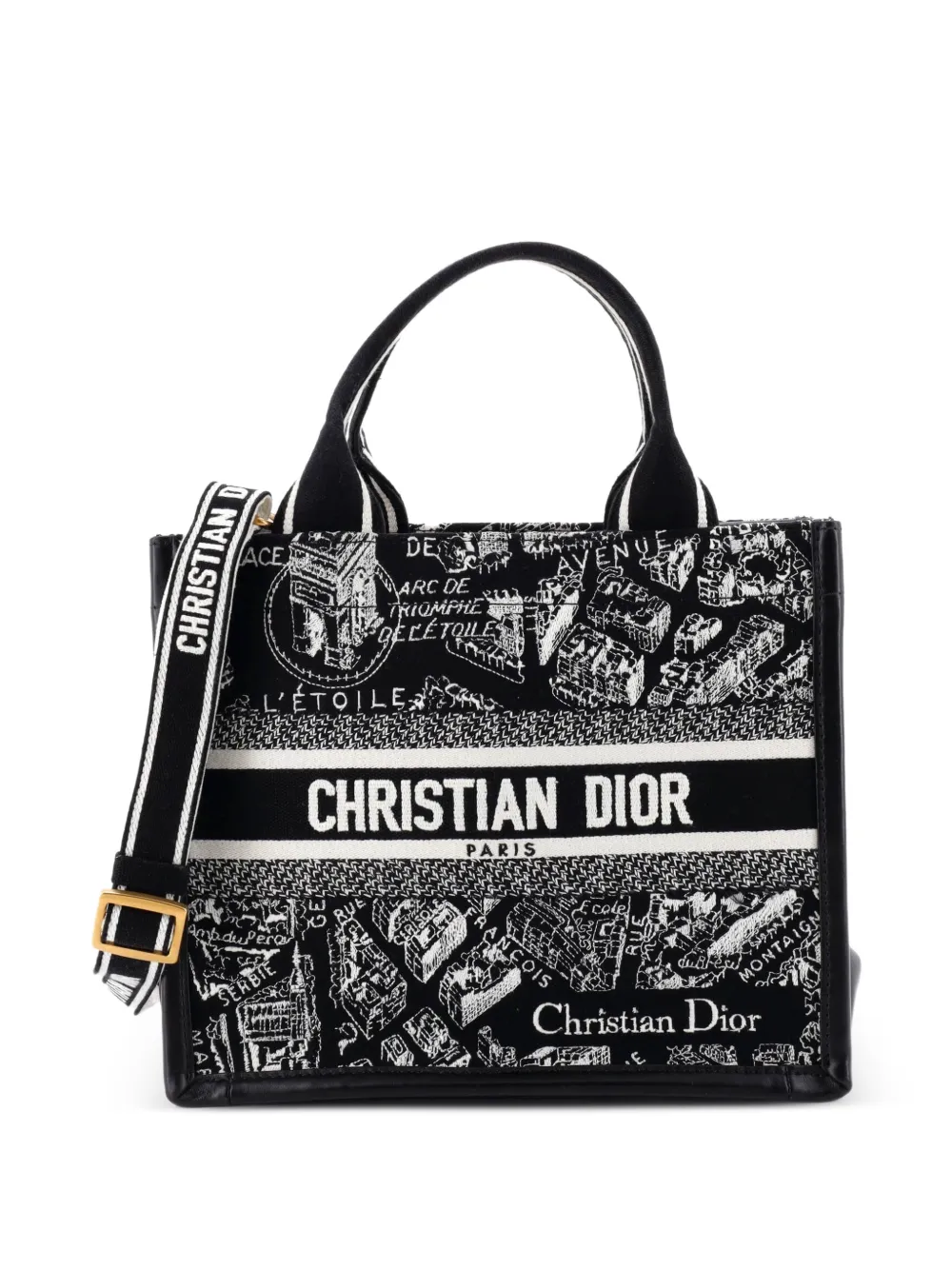 Christian Dior Pre-Owned Book with Strap Embroidered Canvas Small tote bag - Black