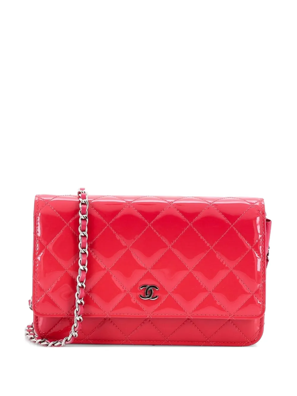 CHANEL Pre-Owned Wallet on Chain Quilted Patent crossbody bag - Pink
