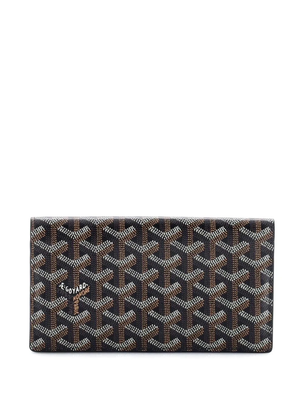 Pre-owned Goyard Richelieu Wallet Coated Canvas Long Small Wallets In Black