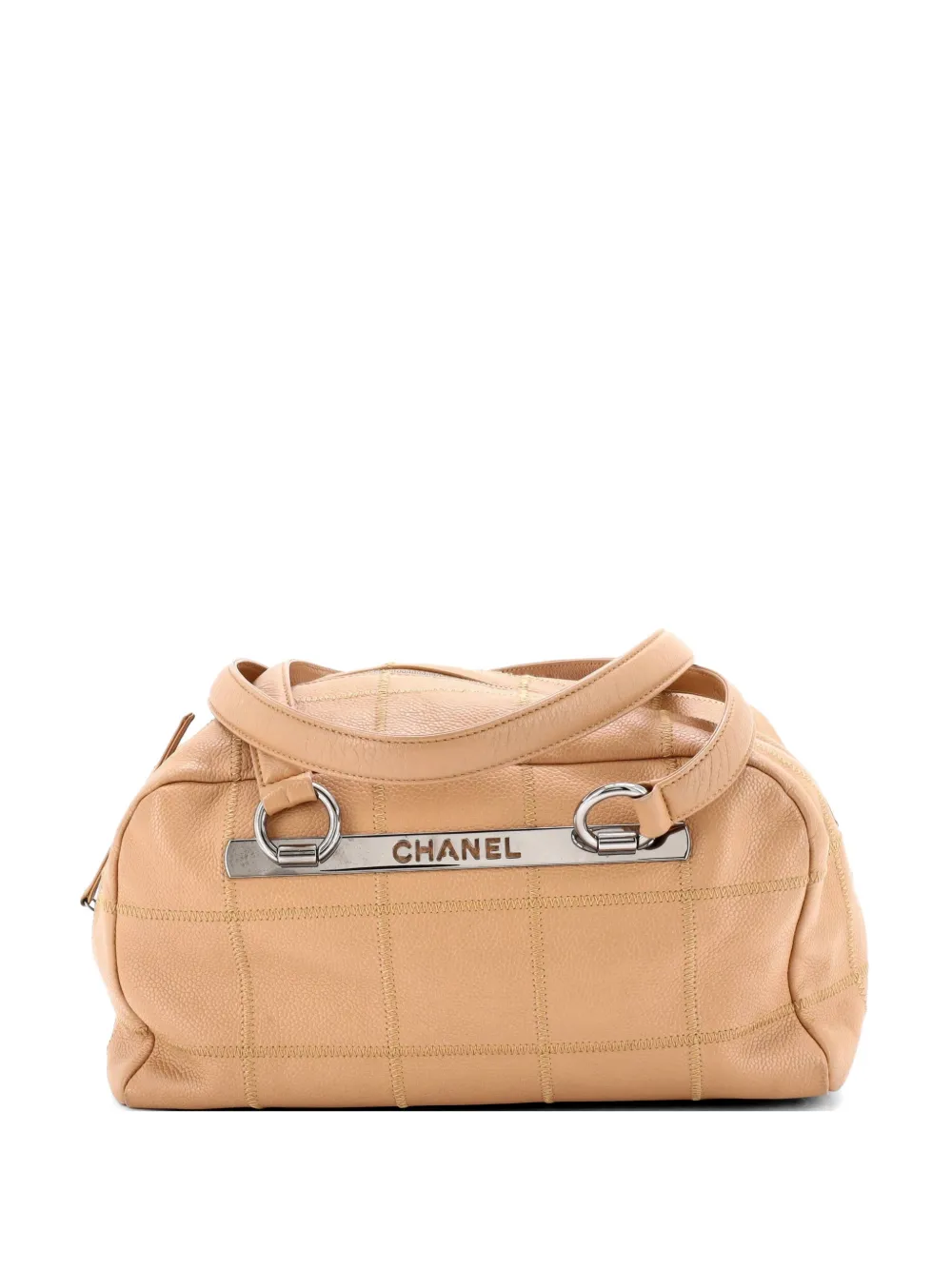 CHANEL Pre-Owned Square Stitch Bowler Bag Quilted Caviar Medium handbag - Toni neutri