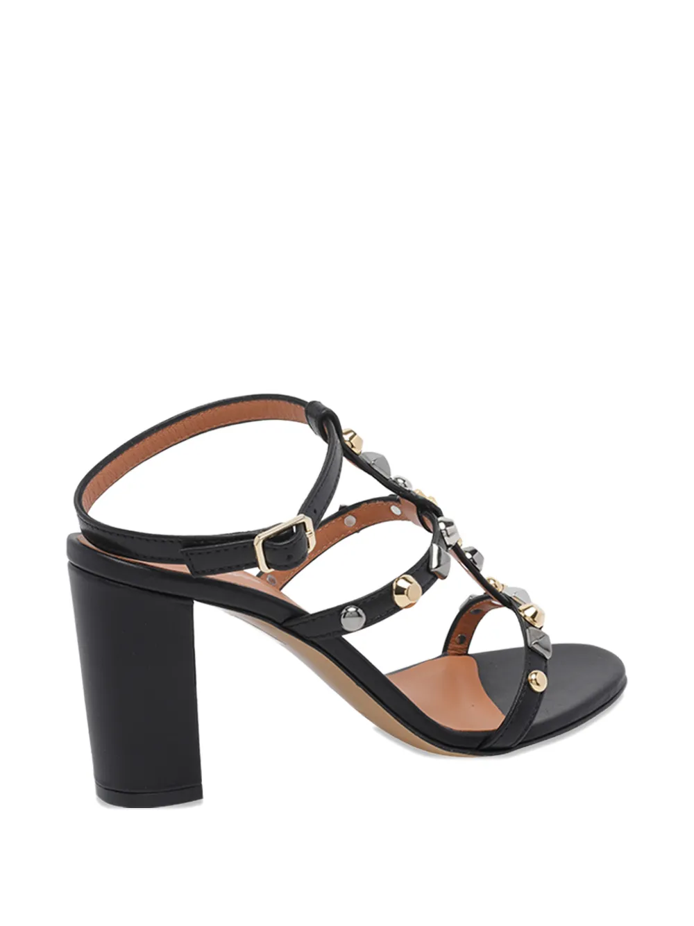 Via Roma 15 studded detail sandals Zwart