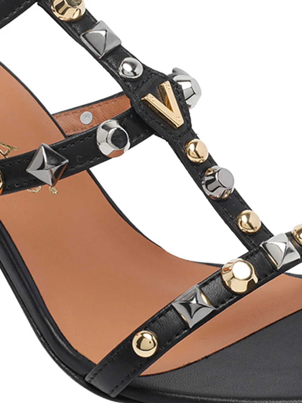 Via Roma 15 studded detail sandals Zwart