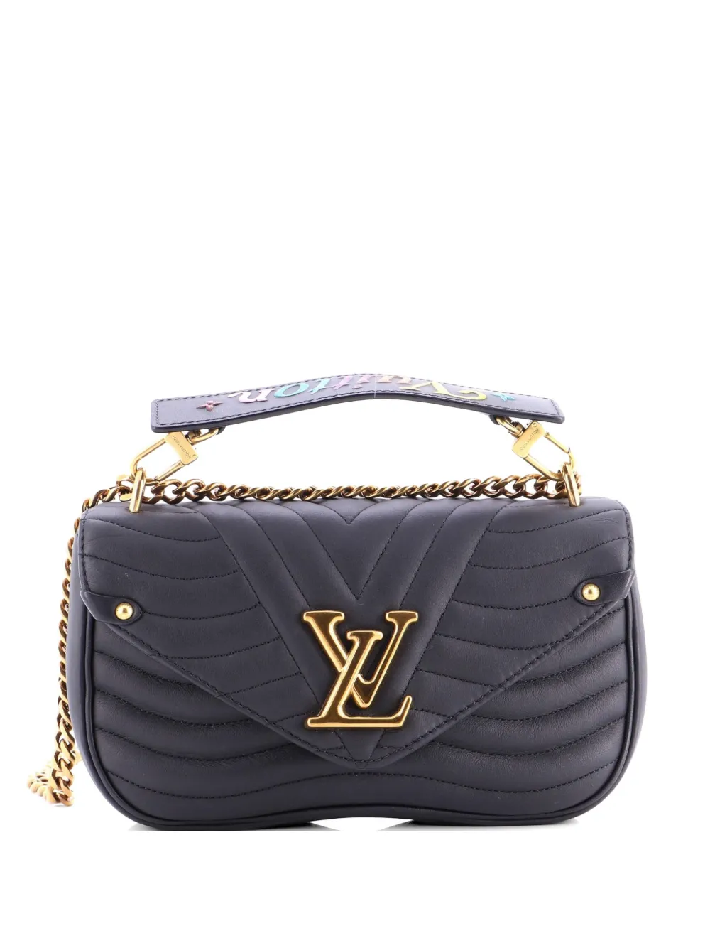 Louis Vuitton Pre-Owned New Wave Chain Bag Quilted Leather MM crossbody bag - Nero