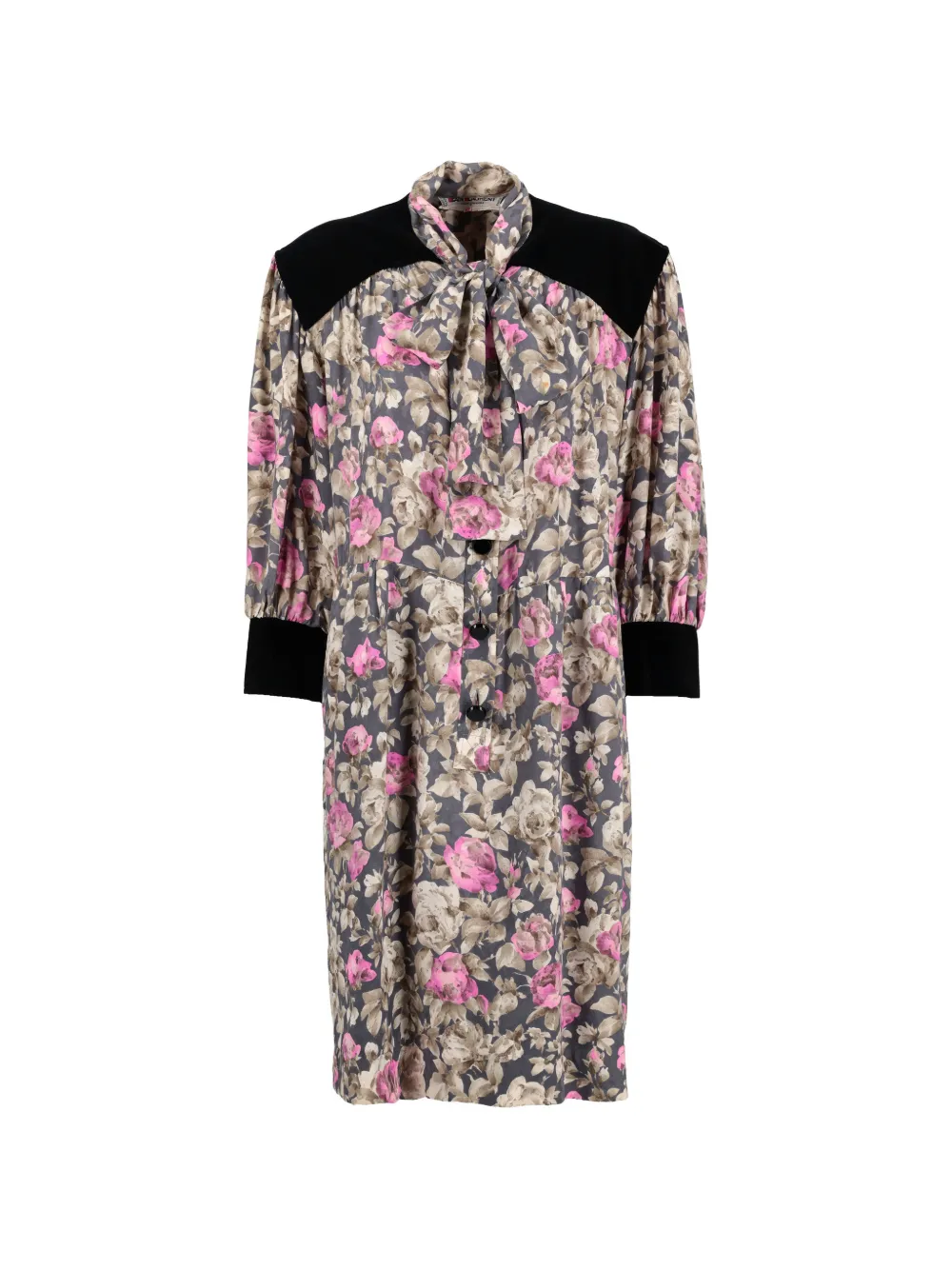 Saint Laurent Pre-Owned floral velvet panel dress - Multicolore