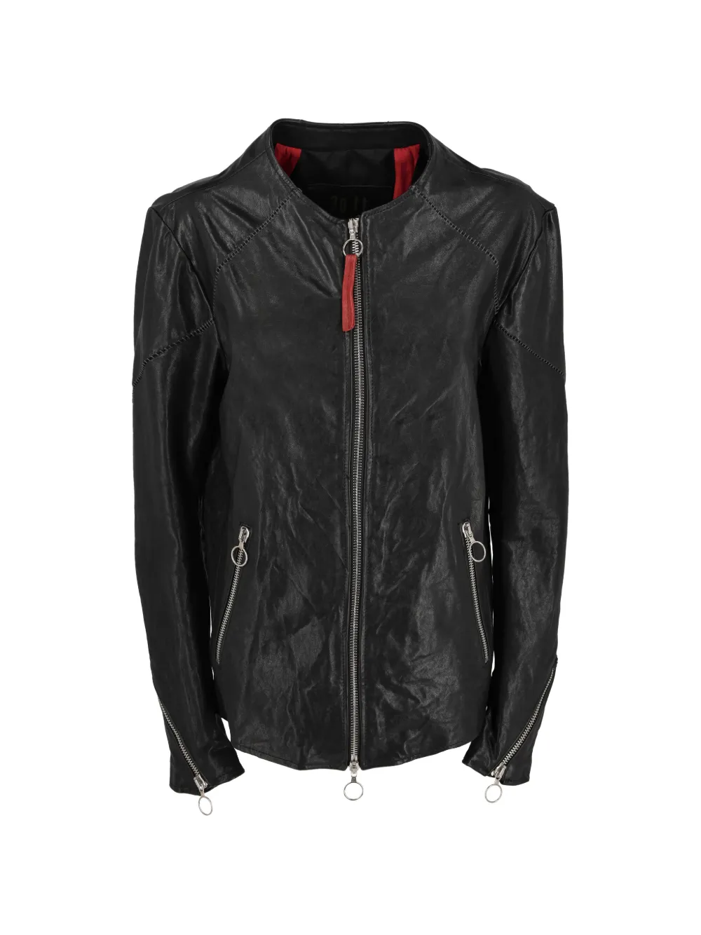 Vintage vintage zip leather coat - Nero