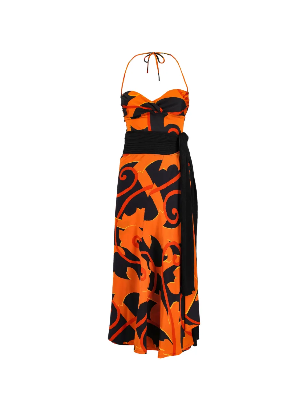 Gianfranco Ferré Pre-Owned abstract-print halterneck swimsuit - Arancione