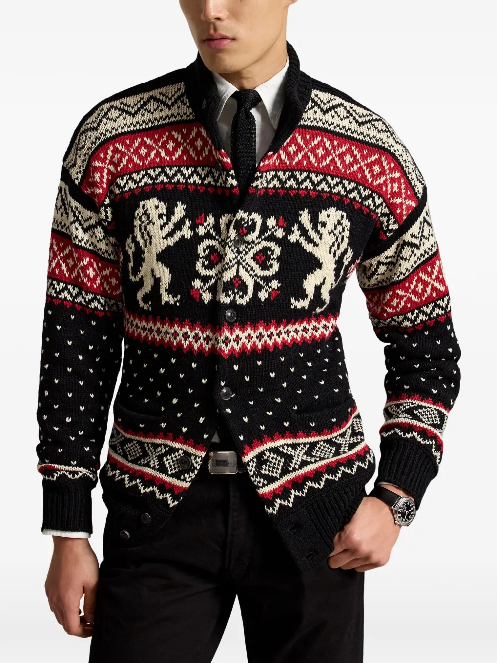 Polo Ralph Lauren Fair Isle intarsia gebreid vest Zwart