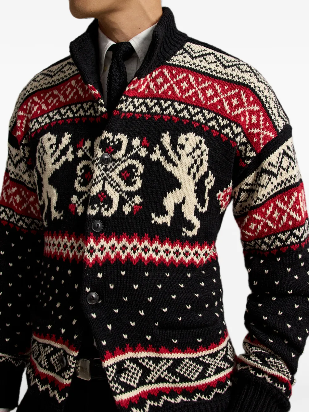 Polo Ralph Lauren Fair Isle intarsia gebreid vest Zwart