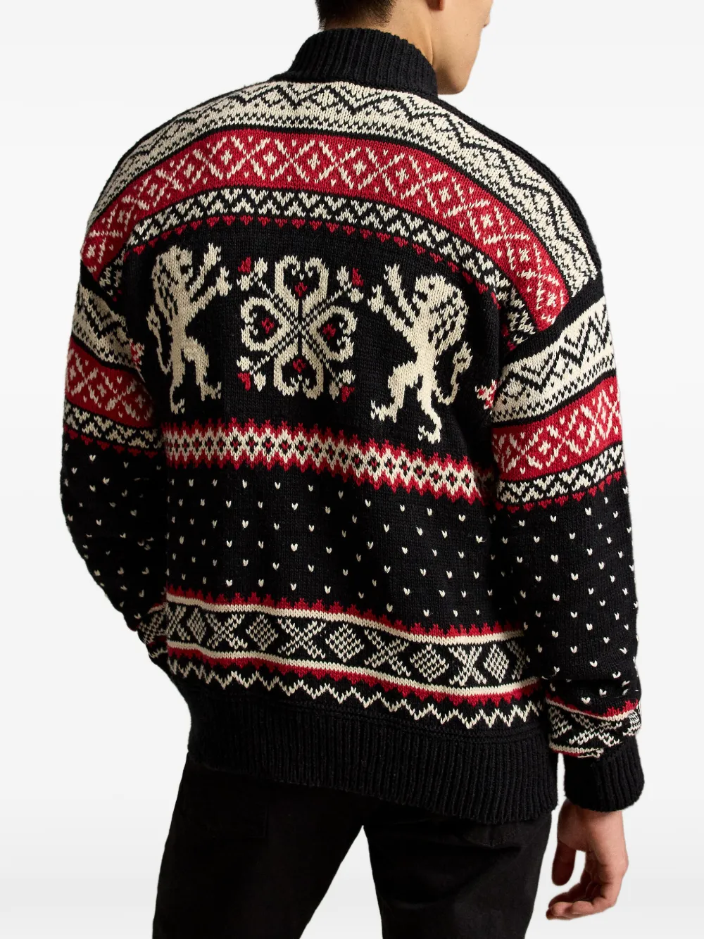 Polo Ralph Lauren Fair Isle intarsia gebreid vest Zwart