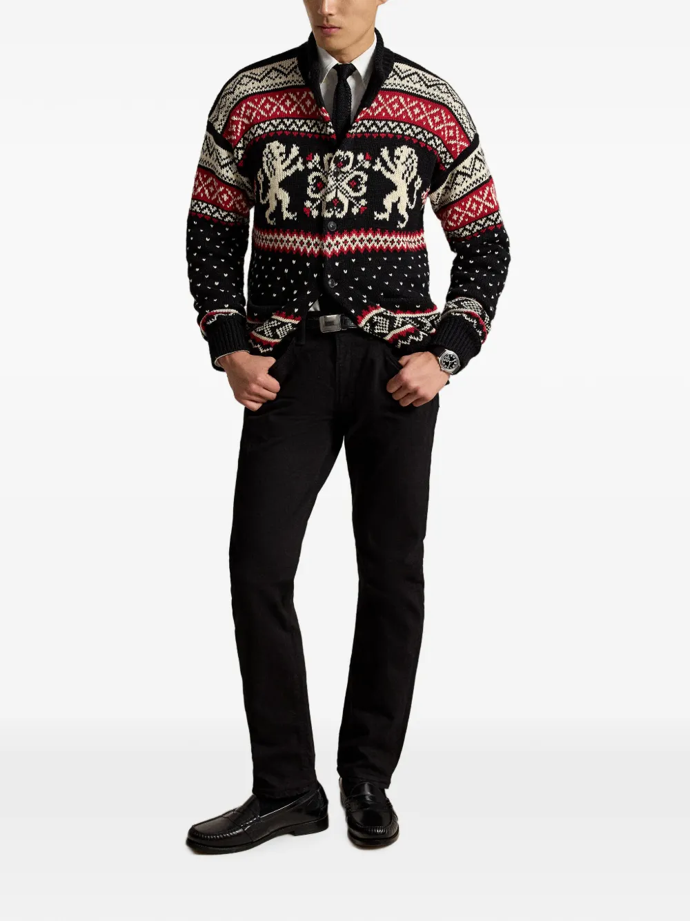 Polo Ralph Lauren Fair Isle intarsia gebreid vest Zwart