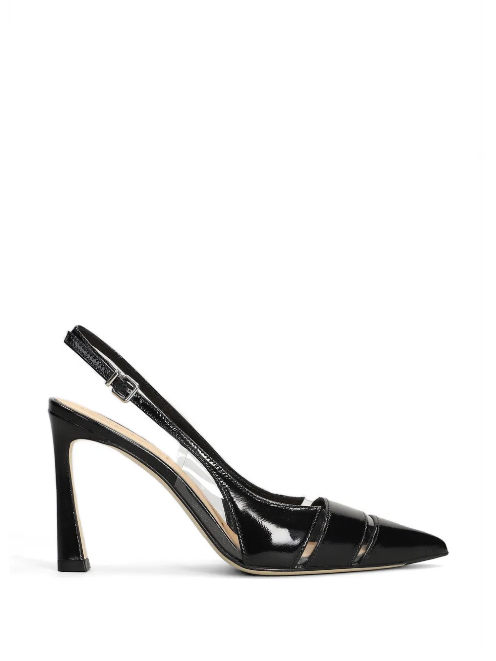 Chantal Pumps van lakleer met doorzichtig vlak Wit