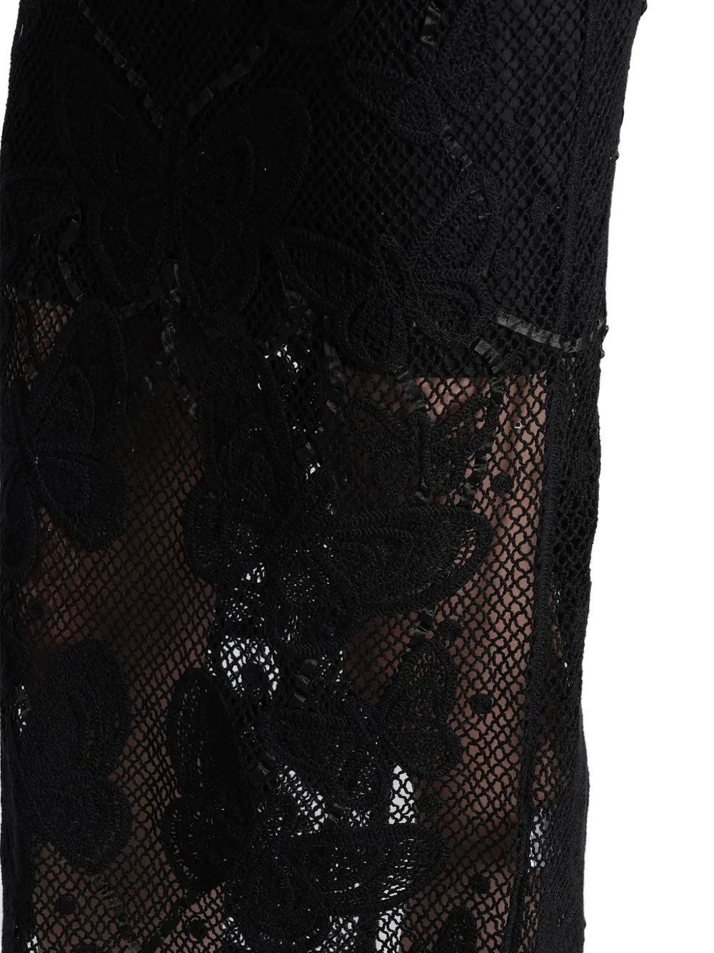 Blumarine Verfraaide midi-jurk met kant Zwart