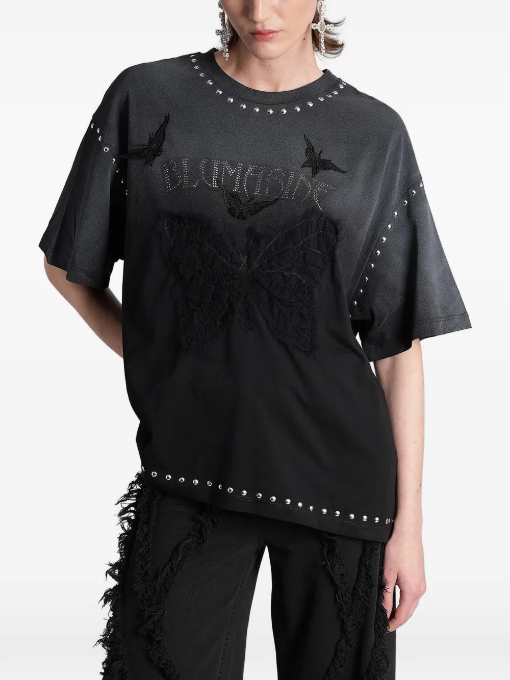 Blumarine stud-embellished T-shirt - Schwarz