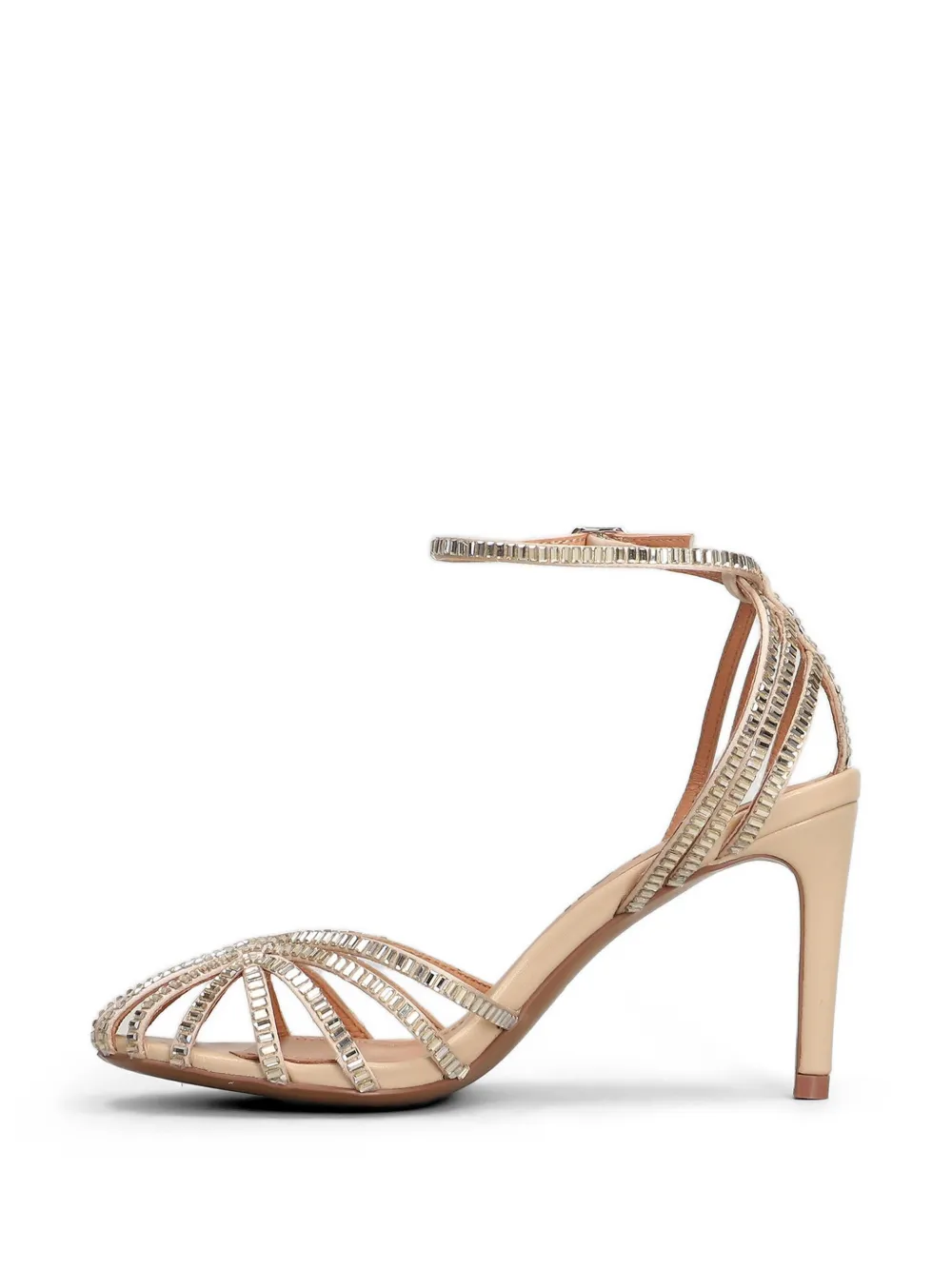 Bibi Lou Serabi crystal-embellished cage sandals Beige
