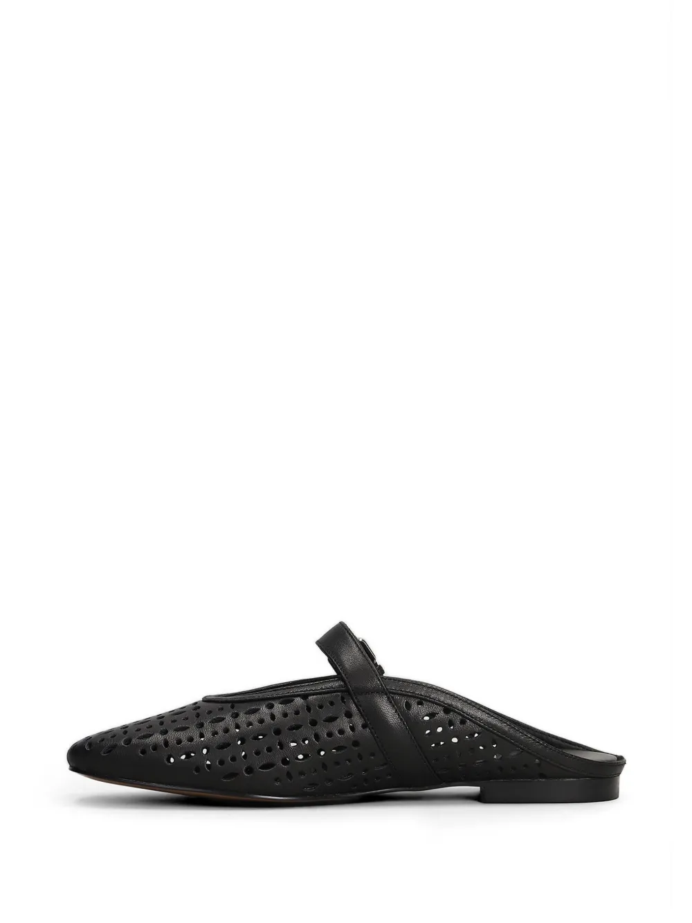 Bibi Lou Maia perforated buckle-strap mules Zwart