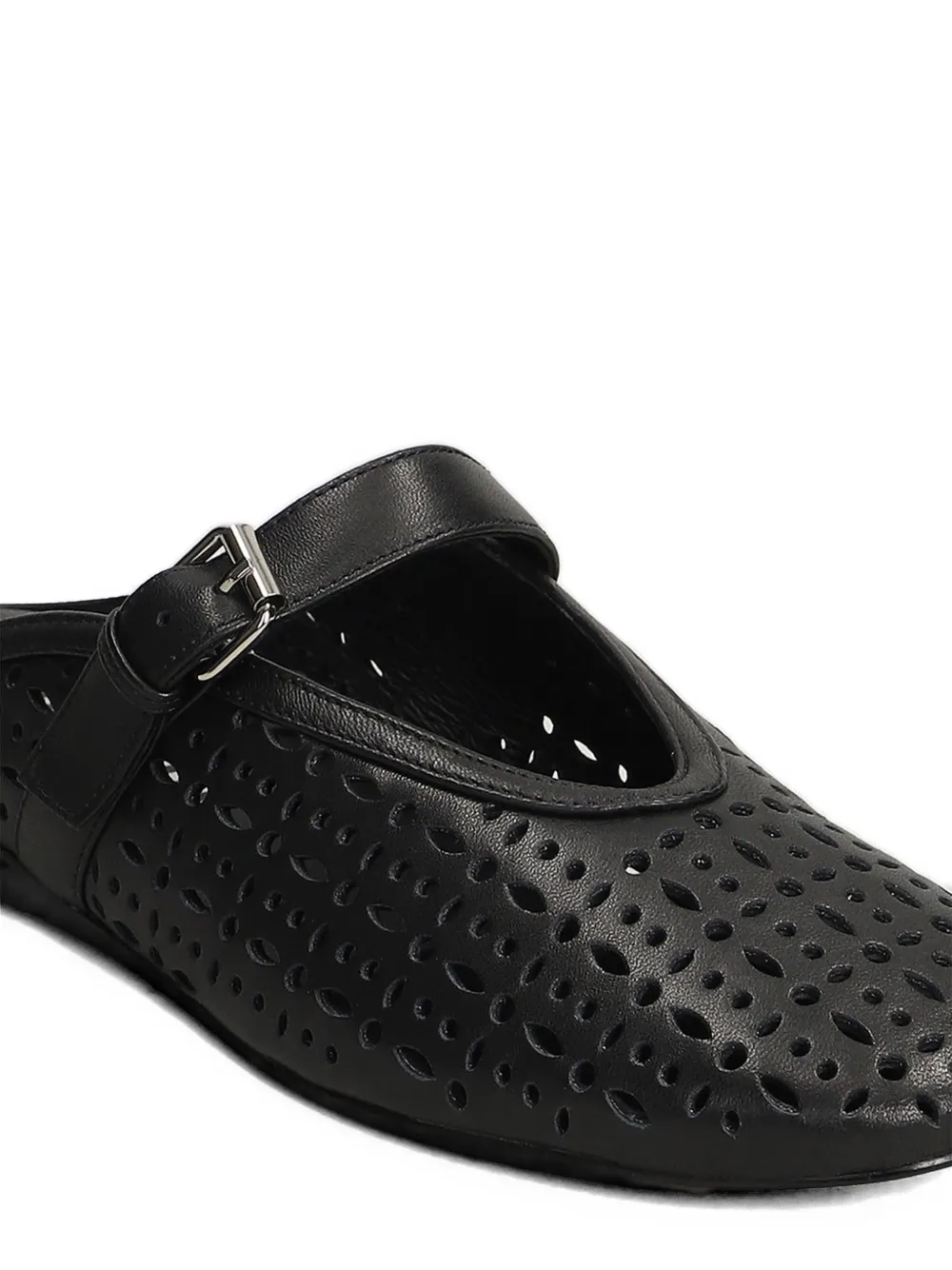 Bibi Lou Maia perforated buckle-strap mules Zwart