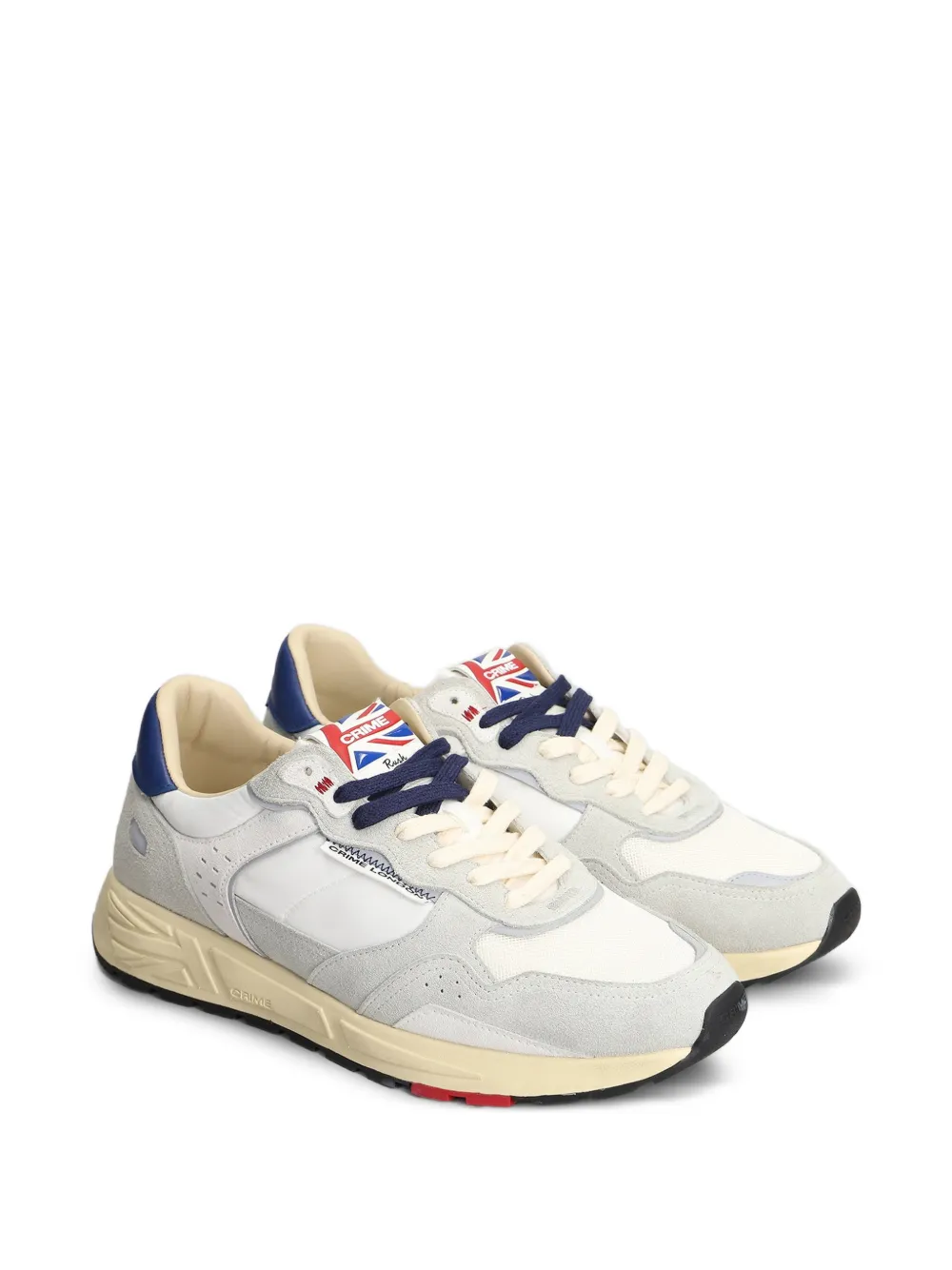 Crime London Rush panelled leather sneakers Wit