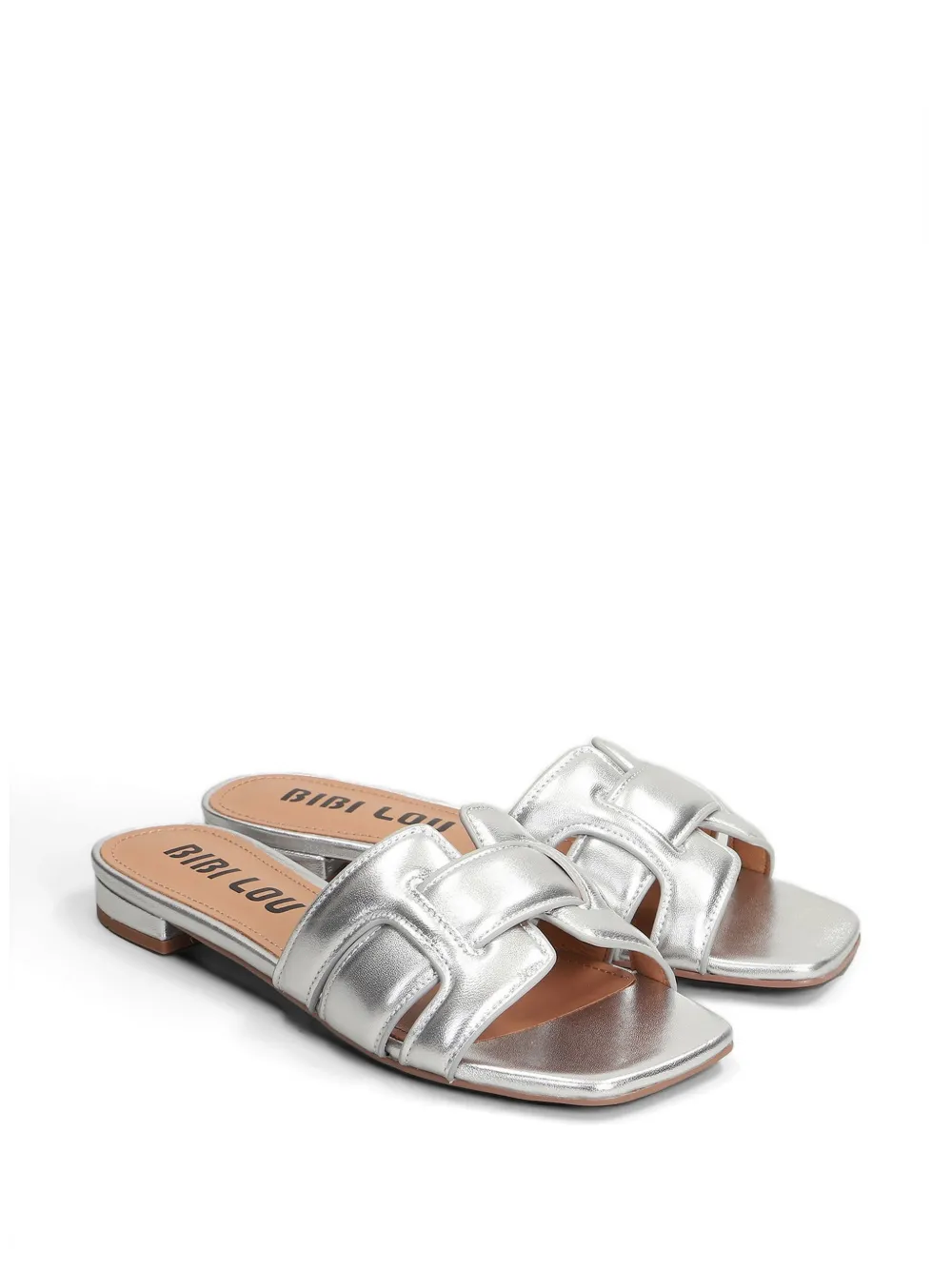 Bibi Lou Holly interwoven-strap flat sandals Zilver