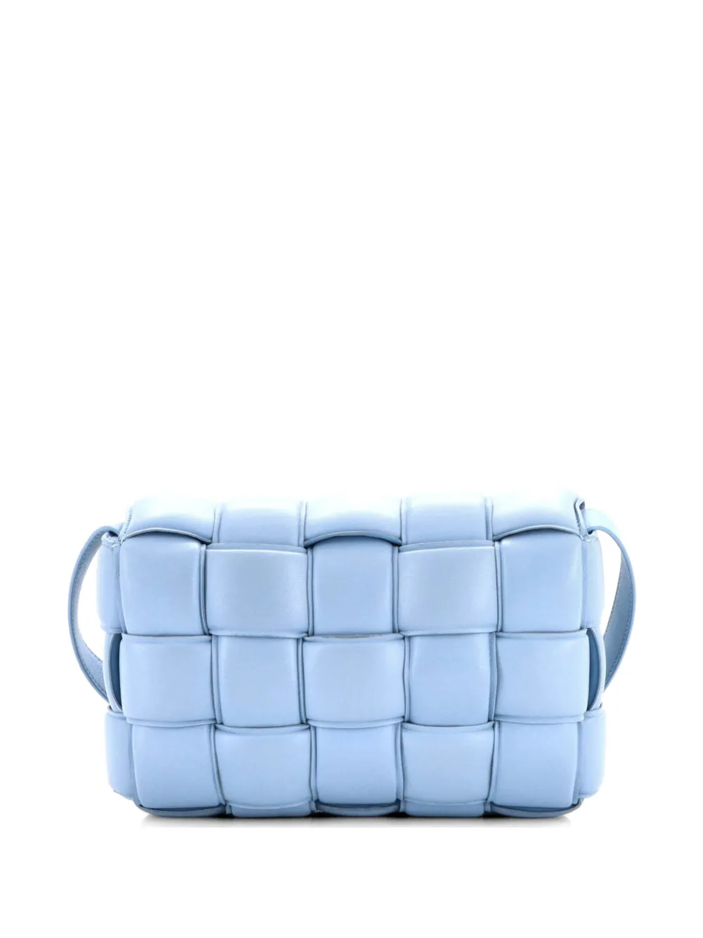  Bottega Veneta Pre-owned Borsa A Tracolla Cassette Piccola In Pelle Imbottita Con Motivo Maxi Intrecciato - Blu 