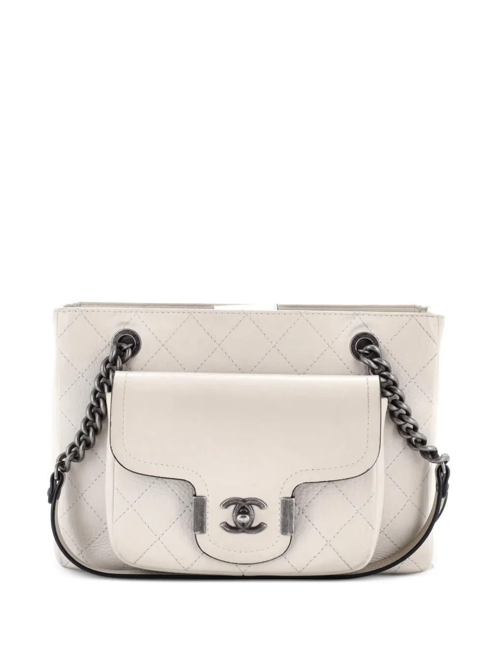 CHANEL Pre-Owned Archi Chic Shopping Quilted Grained Calfskin Small tote bag - Toni neutri