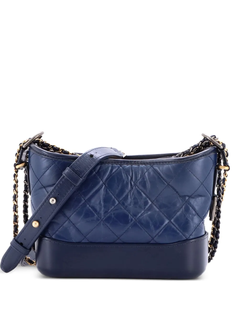 CHANEL Pre-Owned Gabrielle Quilted Aged Calfskin Small hobo bag - Blu