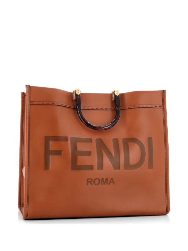 Fendi Pre-Owned サンシャイン ショッパー レザー ラージ トートバッグ 