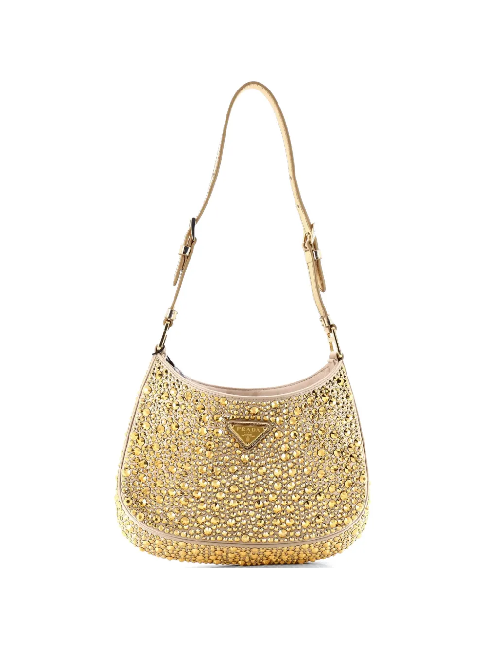 Prada Pre-Owned Cleo Shoulder Bag Crystal Embellished Satin Small crossbody bag - Oro