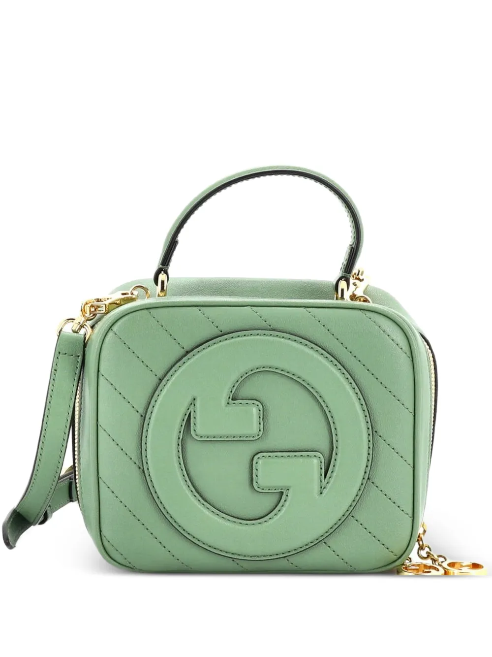Gucci Pre-Owned Blondie NM Top Handle Shoulder Bag Diagonal Quilted Leather satchel - Verde