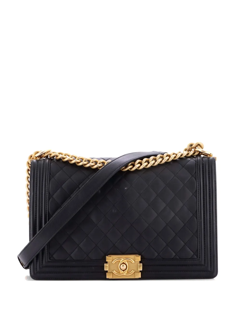 CHANEL Pre-Owned Boy Flap Bag Quilted Lambskin New Medium shoulder bag - Nero