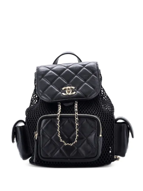 CHANEL Pre-Owned маленький рюкзак Multipocket Drawstring Mesh with Quilted Lambskin