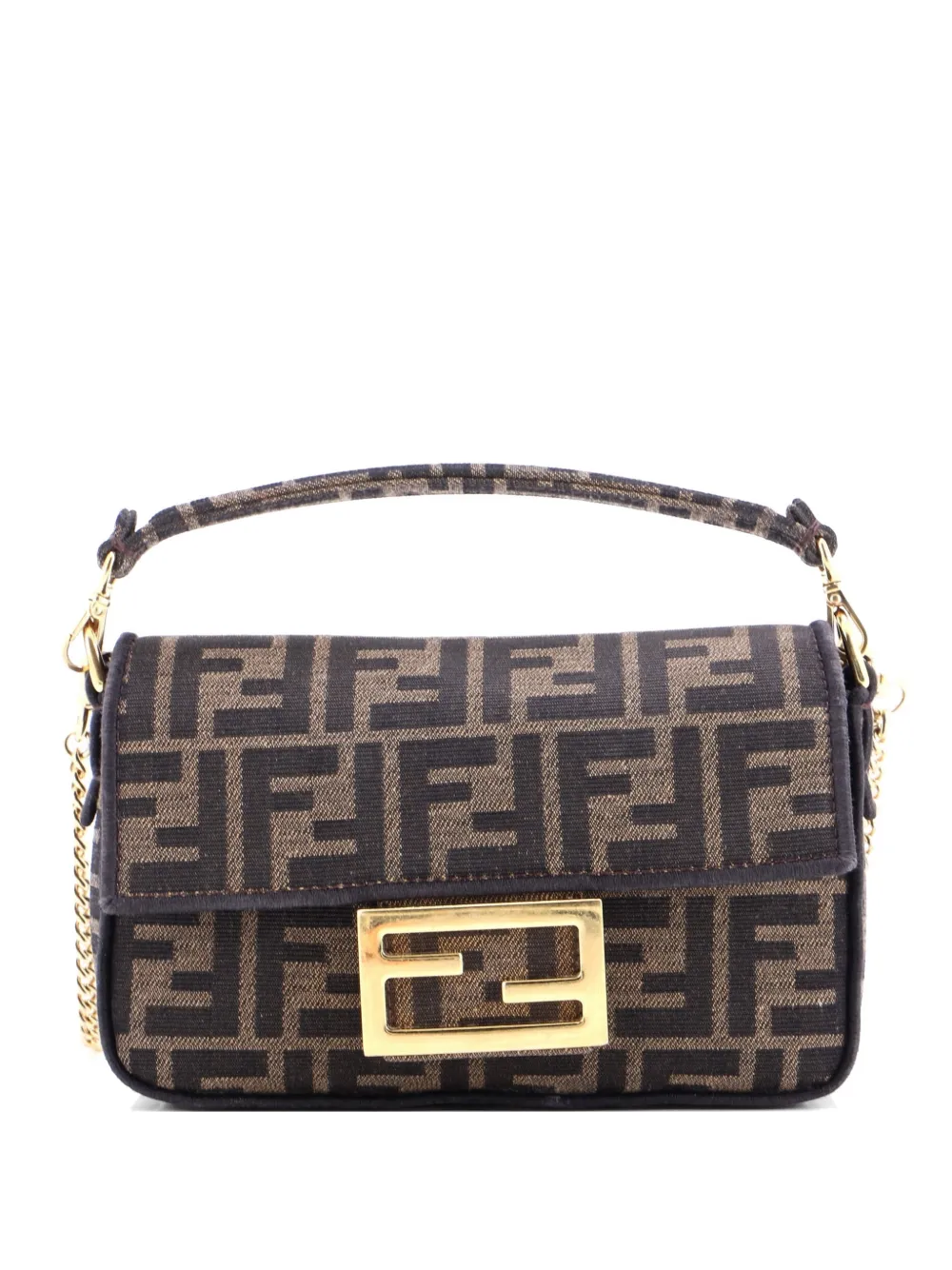 Fendi Pre-Owned Baguette NM Bag Zucca Canvas Mini crossbody bag - Marrone
