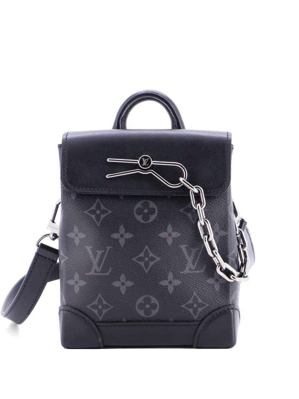 Louis Vuitton Pre-Owned Steamer Bag Monogram Eclipse Canvas Nano crossbody bag - Nero