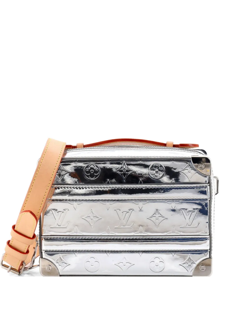 Louis Vuitton Pre-Owned Handle Soft Trunk Bag Monogram Mirror Coated Canvas satchel - Argento