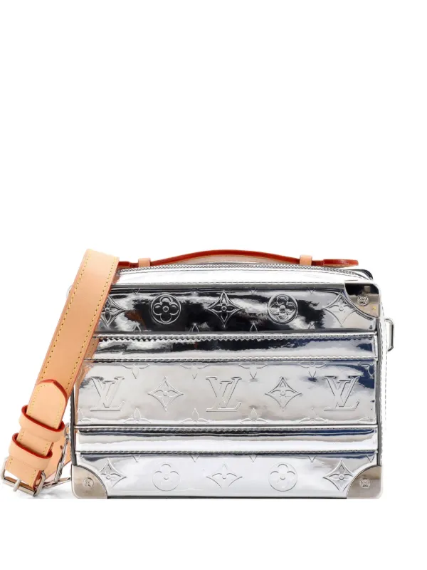 Louis Vuitton Pre-owned Handle Soft Trunk Bag Monogram Mirror Coated Canvas Satchel in Silver