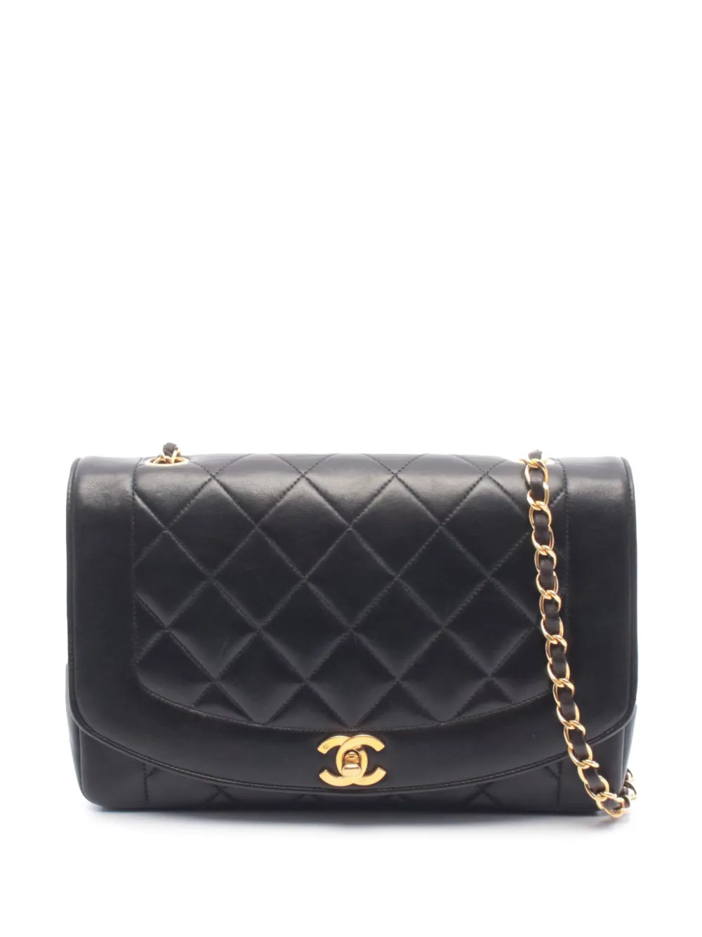 CHANEL Pre-Owned 2003-2004 Medium Lambskin Diana Flap shoulder bag - Nero