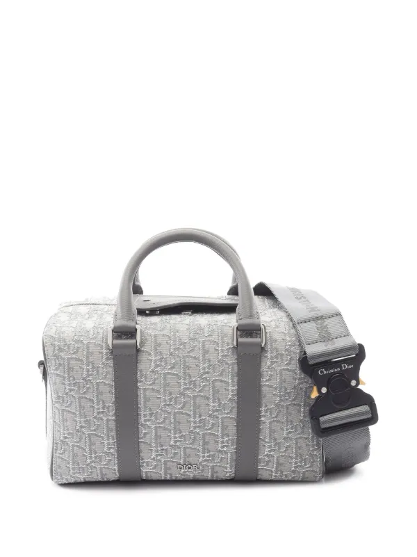 Dior Pre-owned 2021-2026 Oblique Jacquard Lingot 26 Satchel in Grey