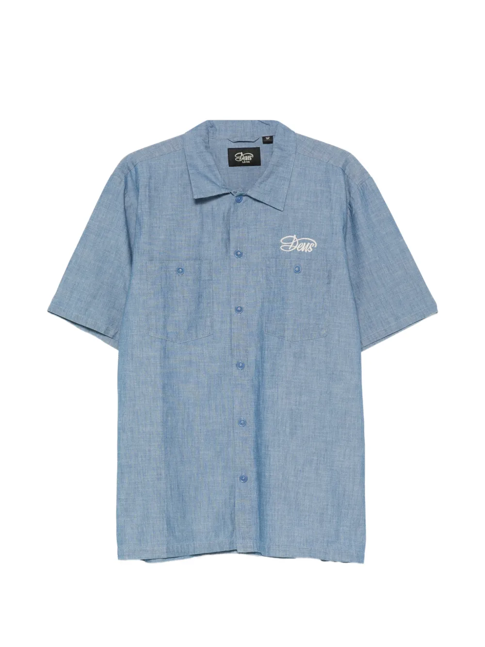Deus Ex Machina Forecourt logo-embroidered short-sleeve shirt - Blu