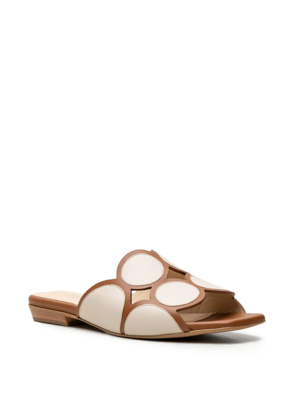 CHUCKIES cut-out leather sandals Bruin