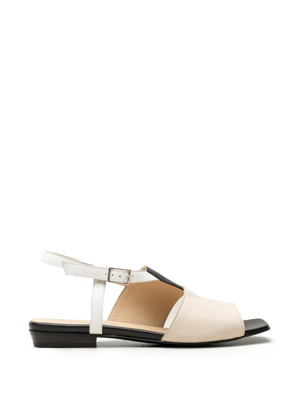 CHUCKIES leather slingback sandals Beige