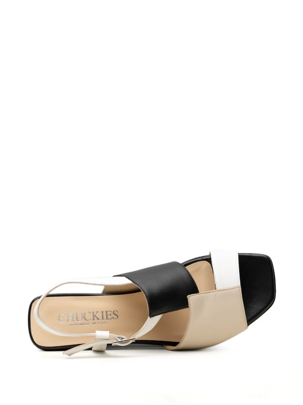 CHUCKIES leather slingback sandals Beige