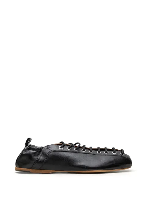 CHUCKIES lace-up leather ballet flats