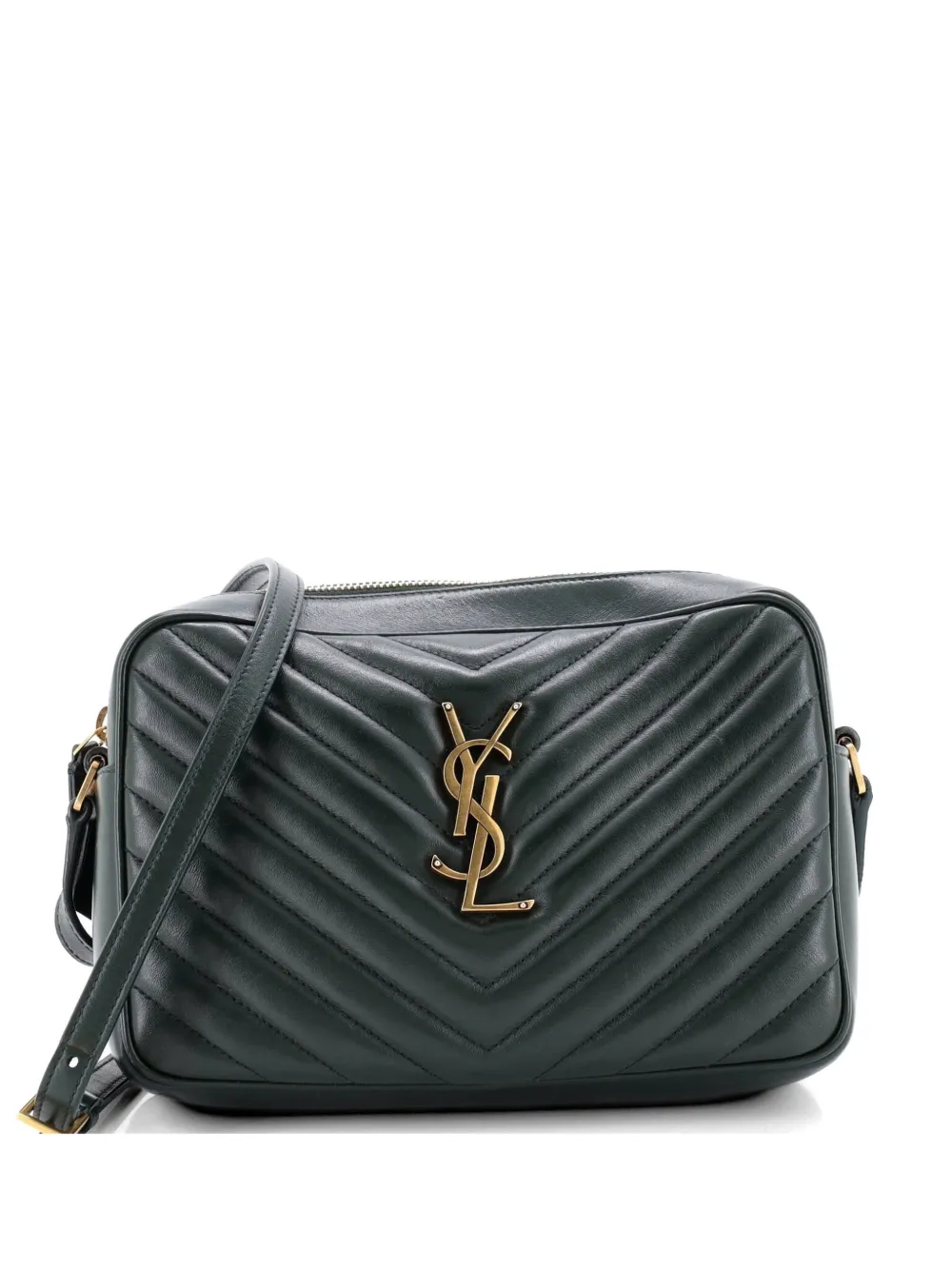 Saint Laurent Pre-Owned Lou Camera Bag Matelasse Chevron Leather Small crossbody bag - Verde