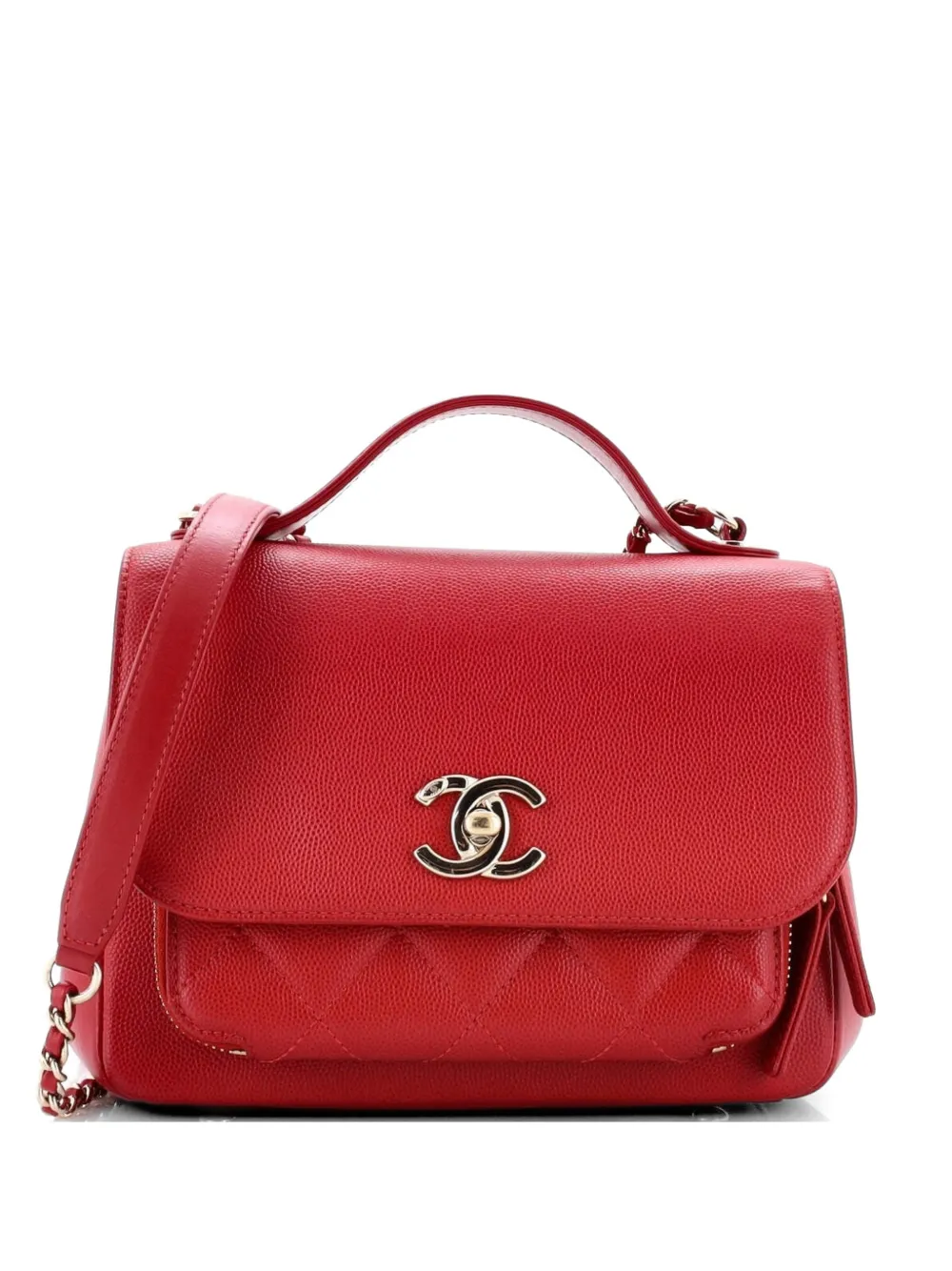 CHANEL Pre-Owned Business Affinity Flap Bag Quilted Caviar Small shoulder bag - Rosso