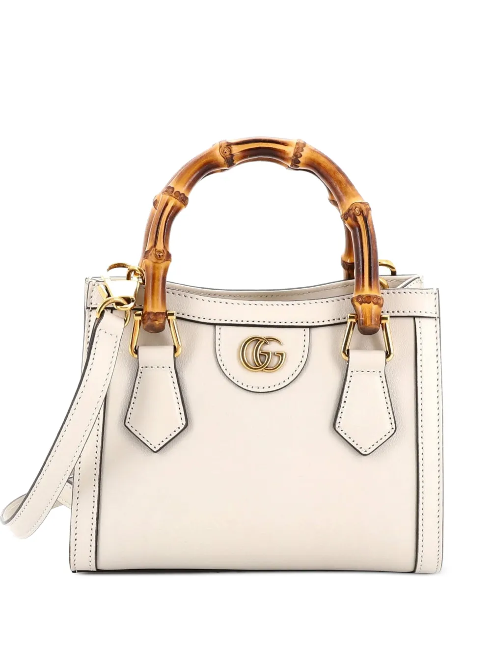 Gucci Pre-Owned Diana NM Bamboo Handle Tote Leather Mini crossbody bag - Toni neutri