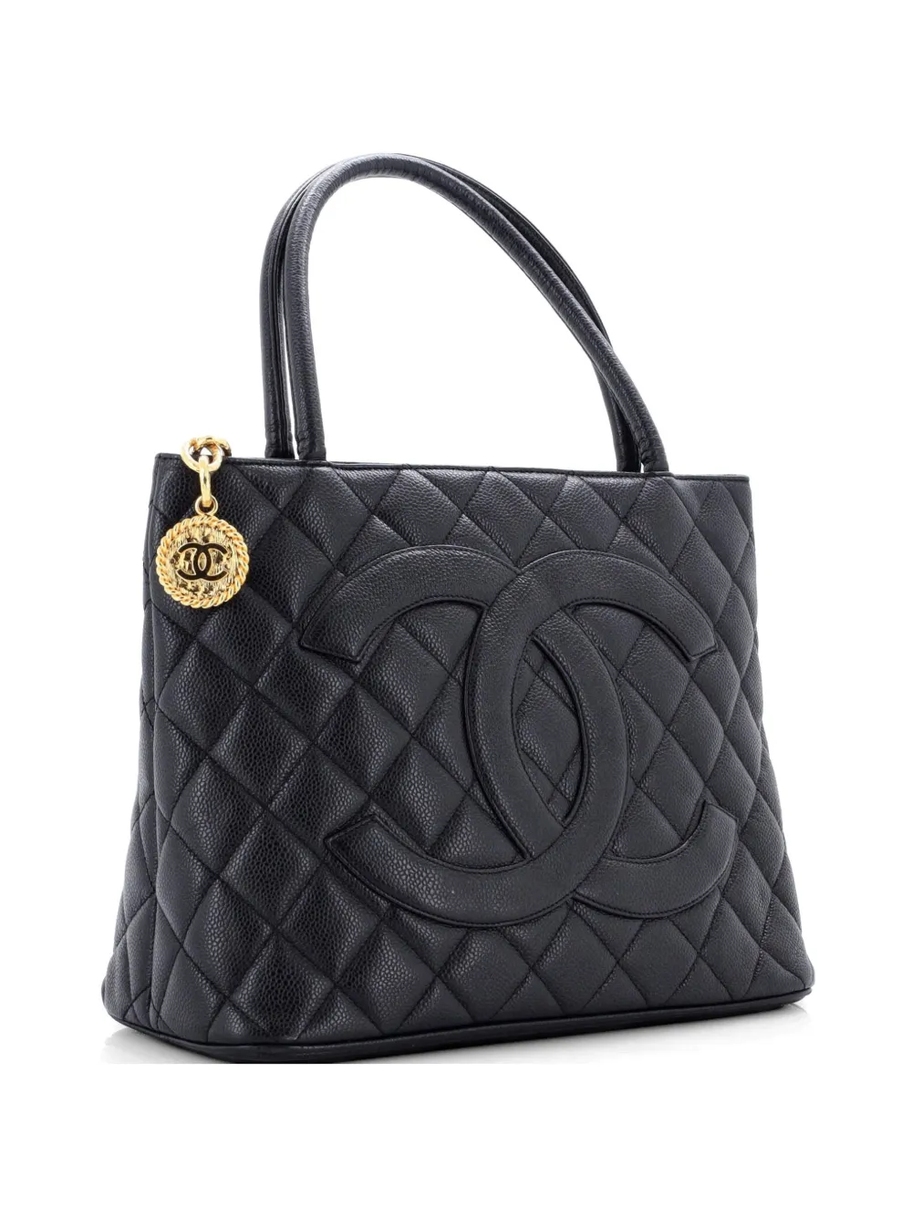 CHANEL Pre-Owned Medallion Quilted Caviar tote bag - Nero