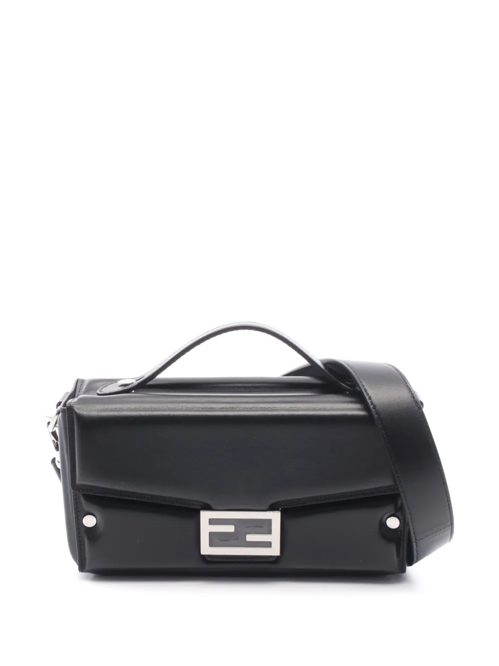 Fendi Pre-Owned 2010-2026 Zucca Calfskin Soft Trunk Baguette satchel - Nero