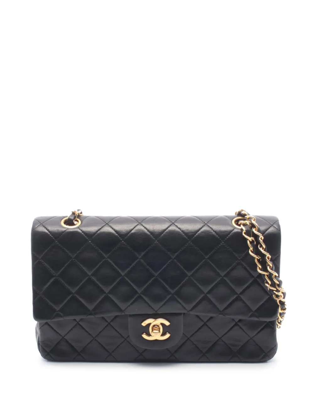 CHANEL Pre-Owned 1989-1991 Medium Classic Lambskin Double Flap shoulder bag - Black