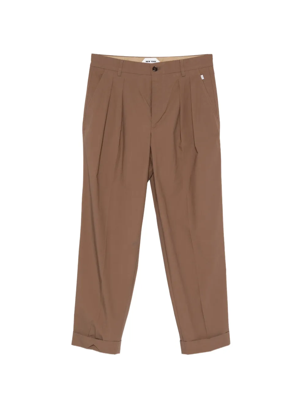 New York Resident John pleated turn-up trousers - Marrone